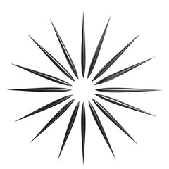 3D metallic starburst with twelve radiant points, offering a vibrant chrome effect and radial balance. Great for energetic or symbolic compositions.