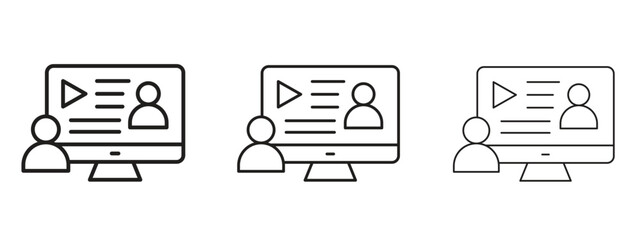 Online course icon. Hand drawn minimalism style vector illustration