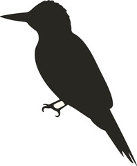 Fototapeta premium Vector art of silhouette of a bird perched on a branch creating a simple yet elegant nature inspired design element