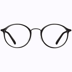 Glasses Flat Icon Symbol, Isolated Silhouette Black Glasses Design, Glasses Icon Artwork, Design Element Glasses Vintage Style Vector Silhouette Illustration Clothing Idea