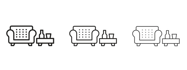 Lounge icon. Hand drawn minimalism style vector illustration