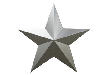 Obraz premium Silver star shape isolated on transparent background
