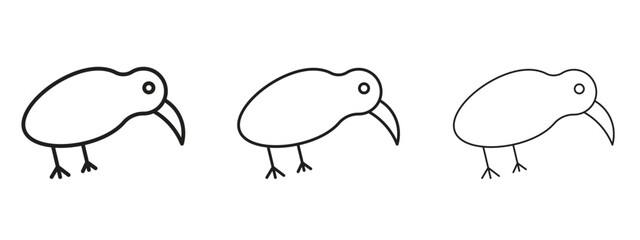 Kiwi bird icon. Hand drawn minimalism style vector illustration