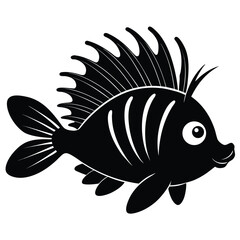 Fototapeta premium Colorful tuna fish vector carton style black and white tuna illustration