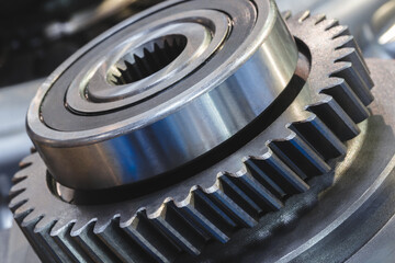Engine gear wheels, industrial background