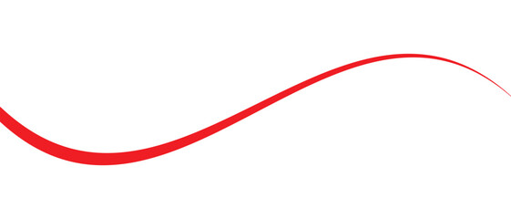 simple hand drawn red thin to thick flag line vector.