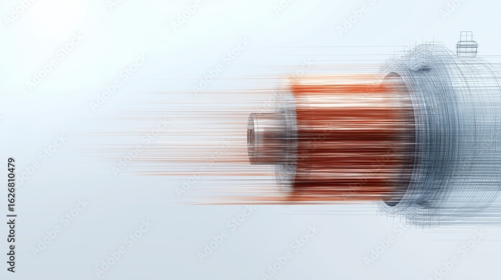 Aufkleber dynamic motion concept of electric motor rotating with high speed and technology background