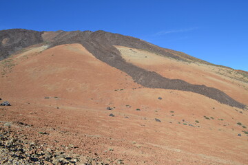 A barren landscape with dried and solidified lava
