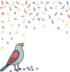 Confetti Border with Scattered Colorful Shapes