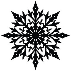 snowflake with intricate details silhouette