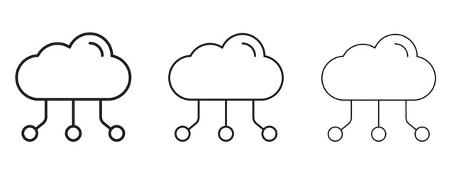 Cloud computing icon. Hand drawn minimalism style vector illustration