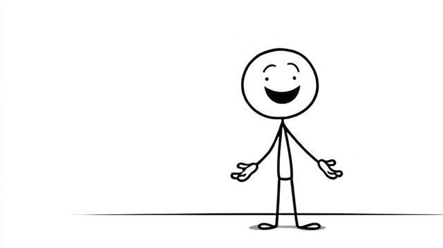 Dancing Stick Figure With Joyful Surprise
