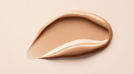 Fototapeta premium Beige foundation smear on light background