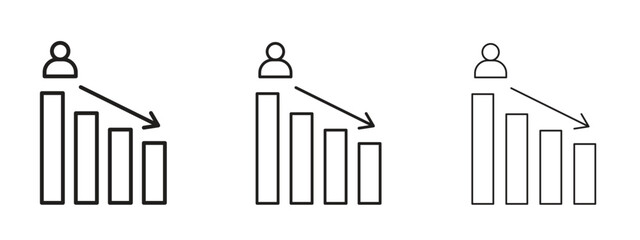 Attrition icon. Hand drawn minimalism style vector illustration