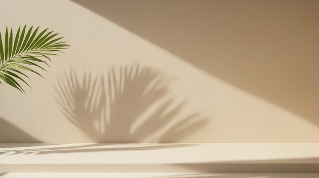 sunlight in pastel room. Minimalistic background