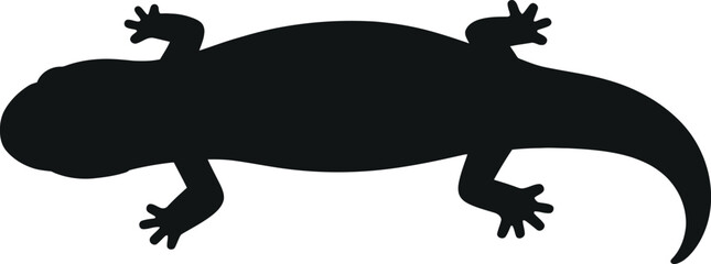 Vector art of silhouette of a salamander a fascinating amphibian found in various habitats showcasing its unique features