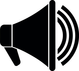 Loudspeaker megaphone sound announcement broadcast voice communication silhouette vector illustration