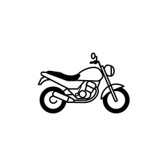 Fototapeta premium Motorcycle outline illustration in minimalist black and white style 
