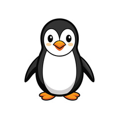  Cute penguin on white background. Animals of the North Pole. Vector illustration