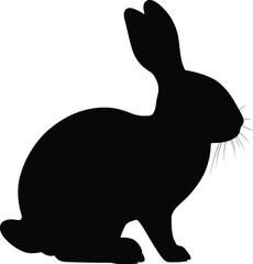 Vector art of silhouette of a rabbit in black color a simple and elegant design element for various creative projects