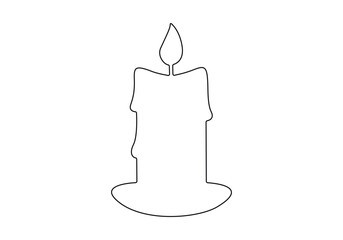  One line art drawing candle images