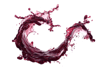 Red liquid splash in a circular pattern