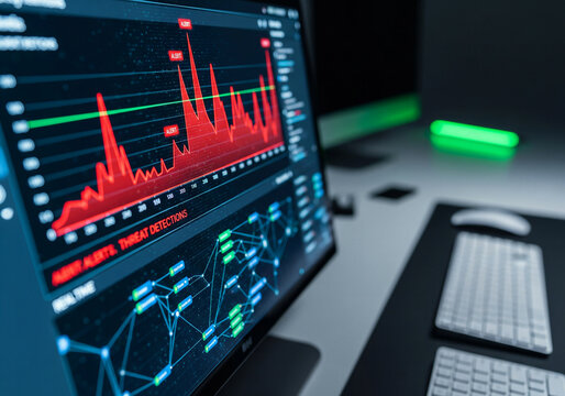 Cybersecurity Threat Detection and Alerts on Computer Screen