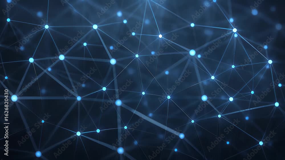 Aufkleber dynamic network showcasing interconnected technology through smooth zooming effects