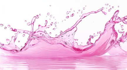 Pink liquid splash against white background (4)
