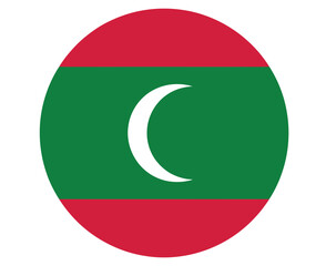 Maldives flag with red border, green field, and central white crescent moon—symbol of peace, Islam, and national sovereignty 