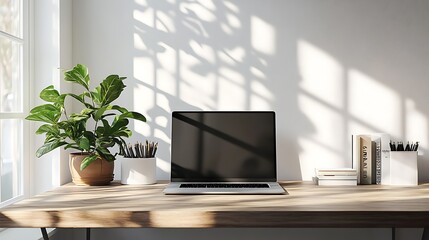 Obraz premium modern office interior with laptop