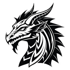 Fototapeta premium dragon head Logo, tattoo, tshirt design