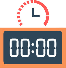 Digital countdown timer graphic with a circular dial and numerical display perfect for event planning time management or competition visuals