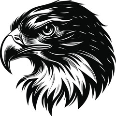 Eagle head tattoo silhouette vector, logo