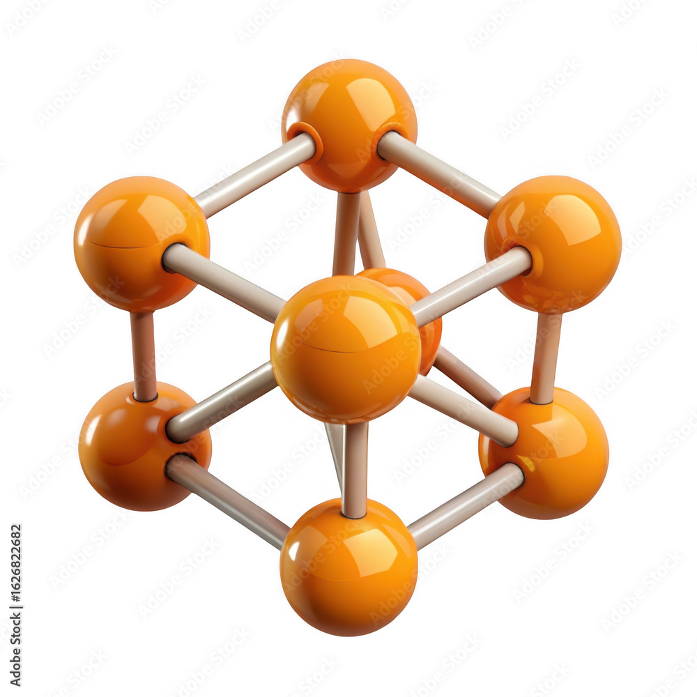Poster 3d molecular structure model isolated on transparent background