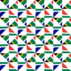 pattern of south africa flag. geometric background. vector illustration