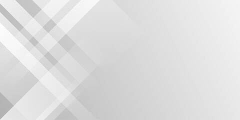 White and gray rectangle geometric concept technology modern futuristic subtle abstract background. Modern gray abstract vector long banner background. Futuristic technology concept graphic design.	