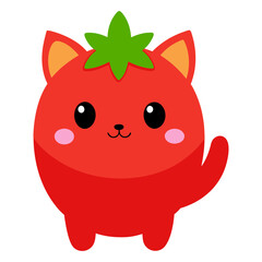 Vector illustration of a cat in a strawberry design