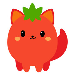 Vector illustration of a cat in a strawberry design