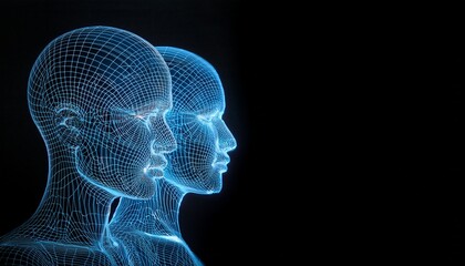 digital echoes sculpted forms of the mind exploring art and consciousness in wireframe sculptures of busts a fusion of technology and timeless artistry