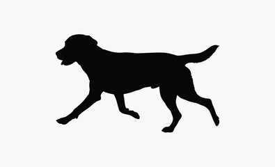 Labrador dog silhouette, labrador retriever dog breed black silhouette logo, dog pose clipart, animal shape icon