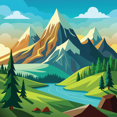Mountain landscape with trees