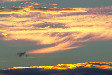 Dramatic sunset sky with colorful clouds creating a stunning natural display