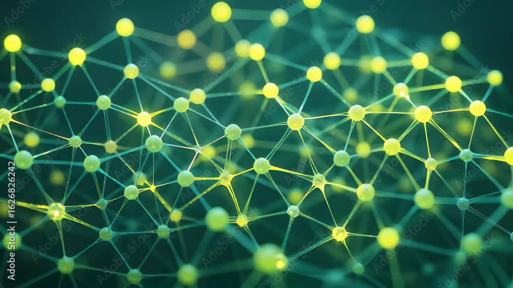 Poster vibrant visualization of interconnected technology with a smooth zoom-in effect revealing intricate 