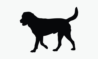 Labrador dog silhouette, labrador retriever dog breed black silhouette logo, dog pose clipart, animal shape icon