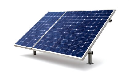 Two solar panels mounted on a stand