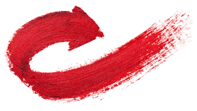 red paint brush strokes isolated on transparent background - Powered by Adobe