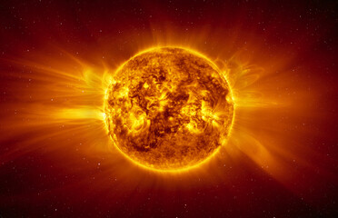 The Solar (Sun) in the Space a lot of stars in the background 