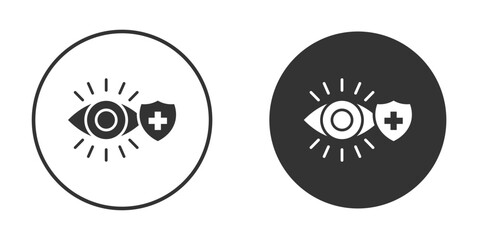 Obraz premium Vision insurance icon vector silhouette in black. simple flat icon vector.