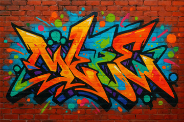 A vibrant graffiti-style illustration featuring bold, colorful letters spelling "BAR" with a dynamic, splattered paint background on a brick wall. © Michailas